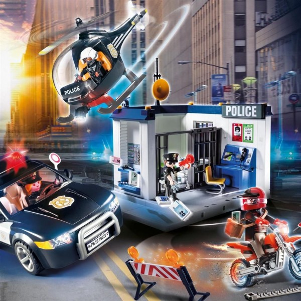 gordijn thuis Zaailing 70326 Playmobil Politiebureau Compleet met Accessoires