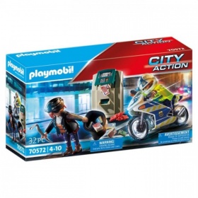 Vergroot 70572 Playmobil Politiemotor: Achtervolging Van De Geldrover 70572 Playmobil Politiemotor: Achtervolging Van De Geldrover