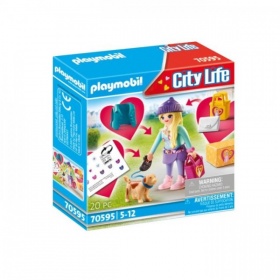 Vergroot 70595 Playmobil City Modemeisje Met Hond 70595 Playmobil City Modemeisje Met Hond