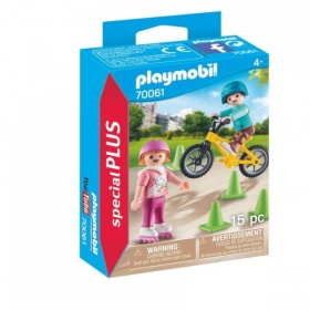Vergroot 70061 Playmobil Kinderen met Fiets en Skates 70061 Playmobil Kinderen met Fiets en Skates