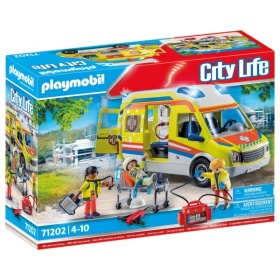 Vergroot 71202 Playmobil City Ambulance Met Licht En Geluid 71202 Playmobil City Ambulance Met Licht En Geluid