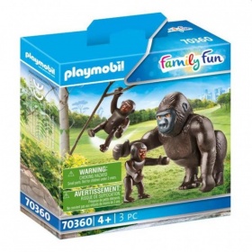 Vergroot 70360 Playmobil Gorilla met Baby's 70360 Playmobil Gorilla met Baby's