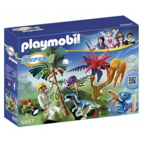 Vergroot 6687 Playmobil Super 4 Lost Island Met Aliën En Raptor 6687 Playmobil Super 4 Lost Island Met Aliën En Raptor
