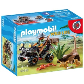 Vergroot 6939 Playmobil Wild Life Stroper Met Quad 6939 Playmobil Wild Life Stroper Met Quad