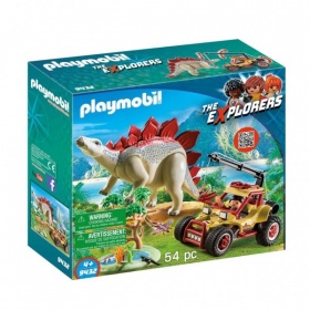 Vergroot 9432 Playmobil Explorersbuggy Met Stegosaurus 9432 Playmobil Explorersbuggy Met Stegosaurus