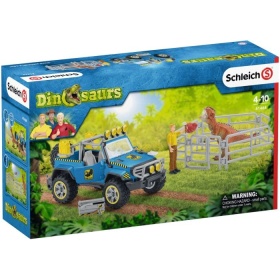 Vergroot 41464 Schleich Terreinwagen Met Dino-Buitenpost 41464 Schleich Terreinwagen Met Dino-Buitenpost