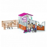 Schleich 42369 Paardenbox met Paarden (Arabieren) en Verzorgster