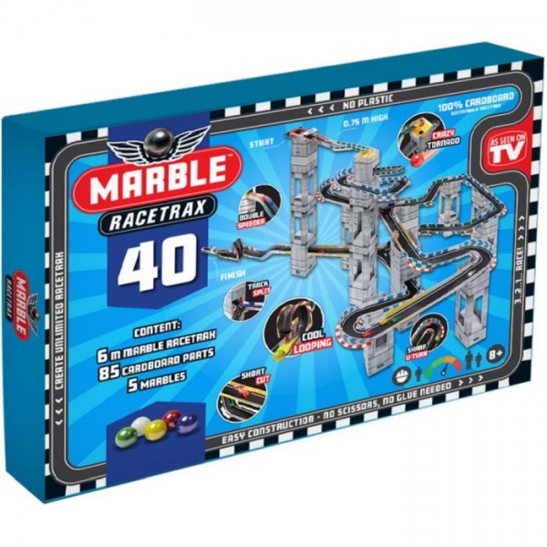 Marble Racetrax knikkerbaan circuit set 40 sheets