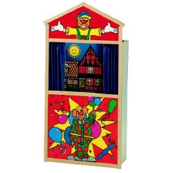 Houten poppenkast clown