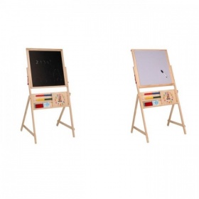 Vergroot Schoolbord hout 2 in 1 Schoolbord hout 2 in 1