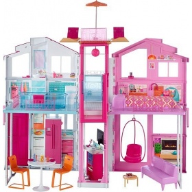 Vergroot Barbie Malibu Huis Met 3 Verdiepingen Barbie Malibu Huis Met 3 Verdiepingen