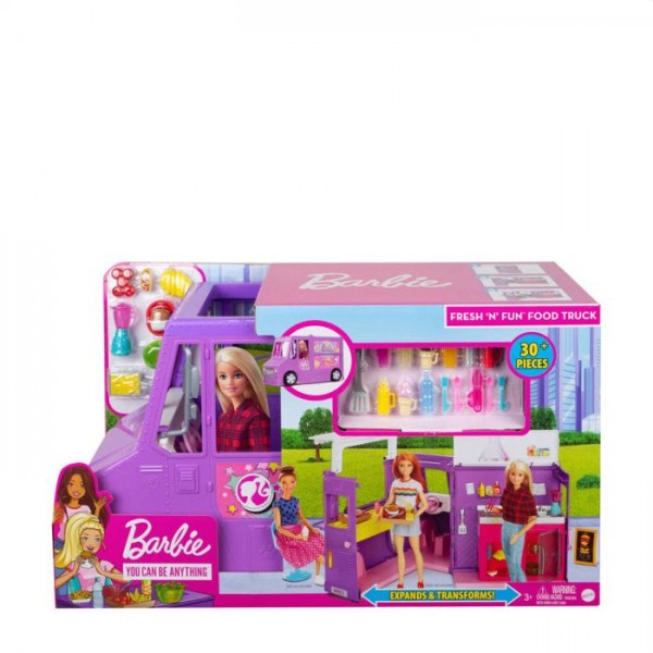 Barbie speelset Fresh 'n Fun Foodtruck 38,1 cm paars-roze