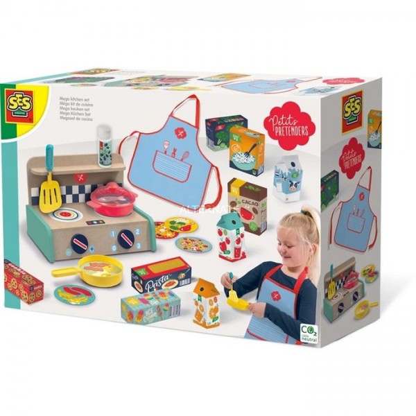 SES mega keukenset Petit Pretenders junior hout 23 delig