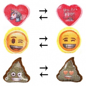 Vergroot Emoji Shaped Sequin Kussen Emoji Shaped Sequin Kussen