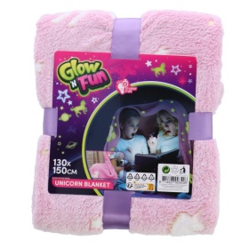 Vergroot deken eenhoorn glow in the dark 130 x 150cm deken eenhoorn glow in the dark 130 x 150cm