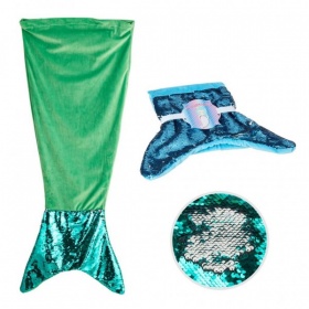 Vergroot Zeemeerminnenstaart Deken Groen Of Blauw Met Pailletten Zeemeerminnenstaart Deken Groen Of Blauw Met Pailletten