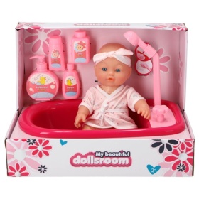 My Beautiful Dollsroom Poppenbadje Met Douchefunctie, Pop en Acc.