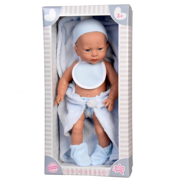 gesmolten Variant duif Pop Baby New Born Jongen met Dekje Blauw