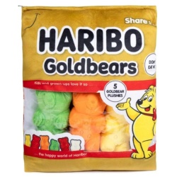 Haribo Pluche In Zak Goud Beren 7x37x44cm