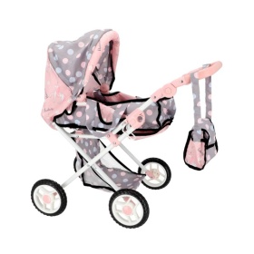 Poppenwagen 2 In 1 Grijs/roze 66,5x37x69 Cm