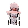 Poppenwagen 2 In 1 Grijs/roze 66,5x37x69 Cm