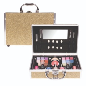 Vergroot Make Up Koffer Middel Goud Make Up Koffer Middel Goud