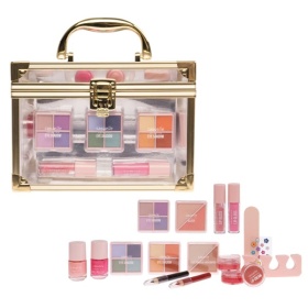 Vergroot Casuelle Koffer Make up Met Goudkleurig Frame Casuelle Koffer Make up Met Goudkleurig Frame