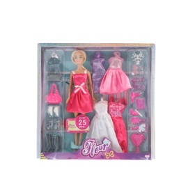 Vergroot Kleding pop fleur 22 delig met pop Kleding pop fleur 22 delig met pop