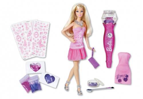 Barbie glitterzuiger pop