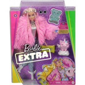 Barbie extra doll fluffy pink jacket