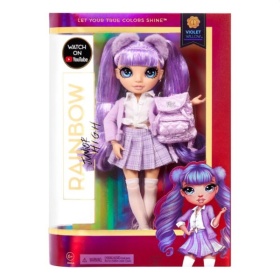 Vergroot Rainbow High Junior High Fashion Doll Violet Willow Purple Rainbow High Junior High Fashion Doll Violet Willow Purple