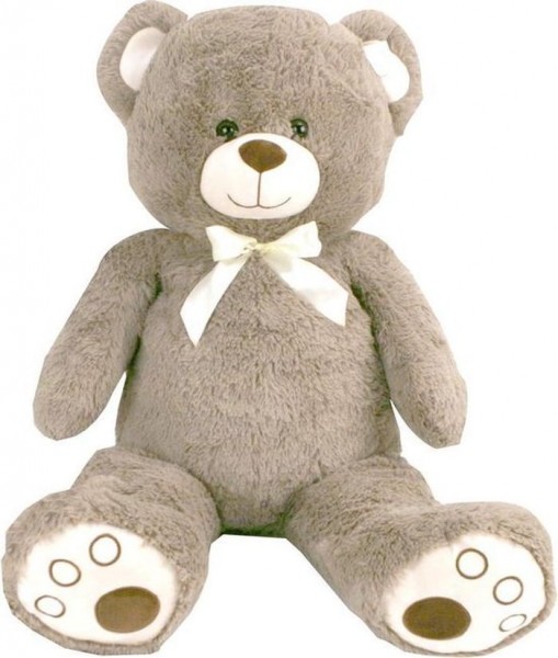 Pluchiez Pluche Beer Knuffel 100cm Grijs