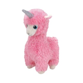 Vergroot TY beanie lana pink lama with horn 15cm TY beanie lana pink lama with horn 15cm