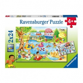 Vergroot Ravensburger Puzzel Plezier aan het Meer (2x24) Ravensburger Puzzel Plezier aan het Meer (2x24)
