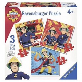 Vergroot Ravensburger Puzzel Brandweerman Sam 3 In 1 (25, 36, 49) Ravensburger Puzzel Brandweerman Sam 3 In 1 (25, 36, 49)