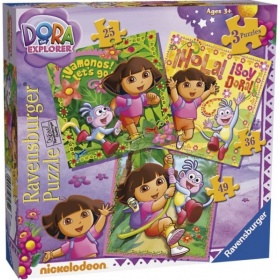 Vergroot Ravensburger Puzzel Dora 3in1 (25+36+49) Ravensburger Puzzel Dora 3in1 (25+36+49)