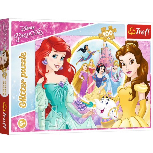 Trefl Puzzel Princess Belle Ariel Glitter 100 stukjes