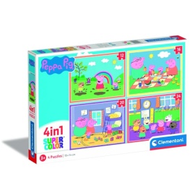 Vergroot Clementoni Peppa Big 4 In 1 Puzzel 12, 16, 20, 24 Stukjes Clementoni Peppa Big 4 In 1 Puzzel 12, 16, 20, 24 Stukjes