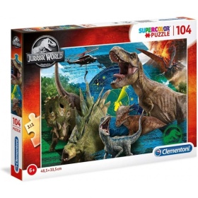 Vergroot Jurassic World Super Color Puzzel 104 Stukjes Jurassic World Super Color Puzzel 104 Stukjes