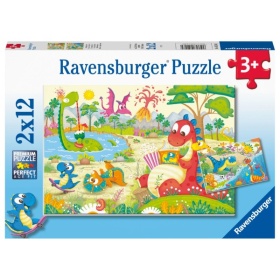 Vergroot Ravensburger Puzzel lievelingsdino 2x12 stukjes Ravensburger Puzzel lievelingsdino 2x12 stukjes