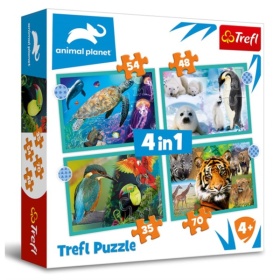 Vergroot Trefl Puzzel 4 In 1 World Of Animals Trefl Puzzel 4 In 1 World Of Animals