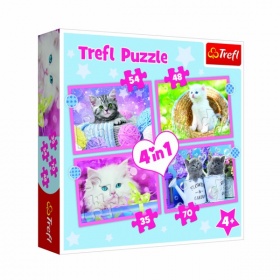 Trefl Puzzel 4 in 1 Schattige Kittens