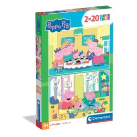 Vergroot Clementoni Puzzel Peppa Pig 2x20 Stukjes Clementoni Puzzel Peppa Pig 2x20 Stukjes