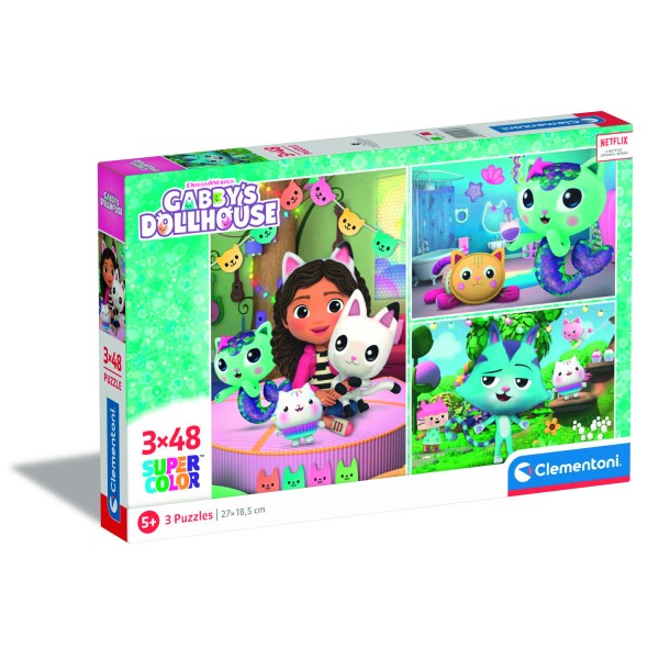 Clementoni Gabbys Dollhouse Puzzel 3x48 Stukjes