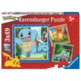 Ravensburger Pokemon puzzel Squirtle Bulbasaur 3x49 stukjes