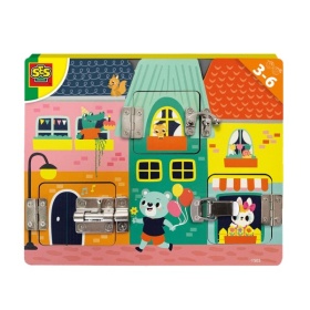 Vergroot Ses Houten Puzzel Met Slotjes Ses Houten Puzzel Met Slotjes