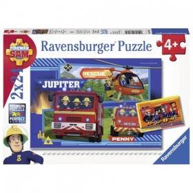 Vergroot Ravensburger puzzel Brandweerman Sam waterloop met Sam (2x24) Ravensburger puzzel Brandweerman Sam waterloop met Sam (2x24)