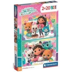 Clementoni Puzzel Gabby's Dollhouse 2x20 Stukjes
