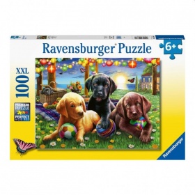 Vergroot Ravensburger Puzzel Honden Picknick (100XXL) Ravensburger Puzzel Honden Picknick (100XXL)