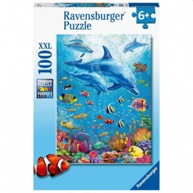 Vergroot Ravensburger Puzzel Bijeenkomst Dolfijnen (100XXL) Ravensburger Puzzel Bijeenkomst Dolfijnen (100XXL)